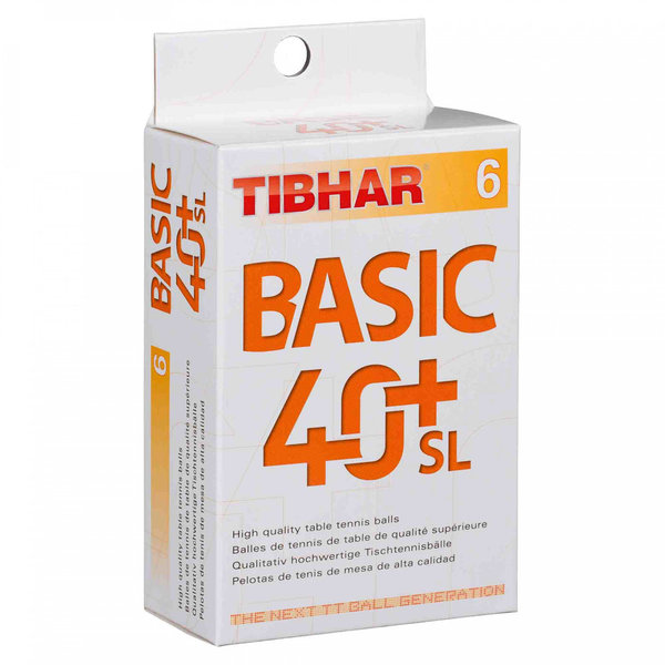 Tibhar Ball Basic 40+ SL 6er, weiß
